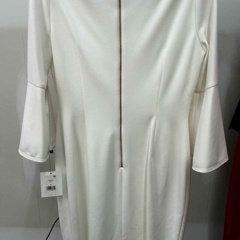 Calvin Klein Cream Long Sleeve Dress - Picture 9 of 10